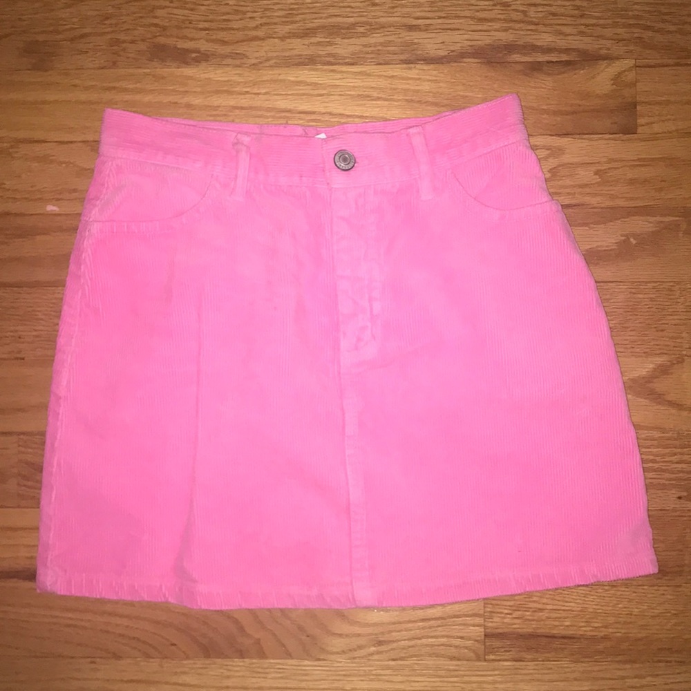 Pacsun JohnGalt Neon Pink Corduroy Skirt w Pockets